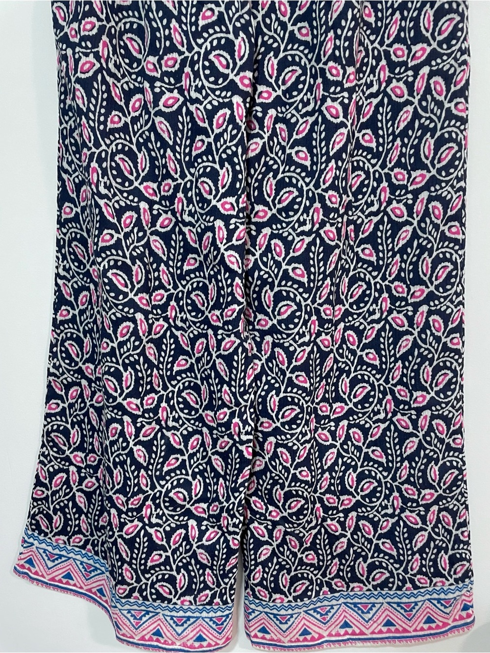 Sundance Zola Wide Leg Pants Women’s S Blue Paisley Cotton Gauze Boho - Picture 4 of 16